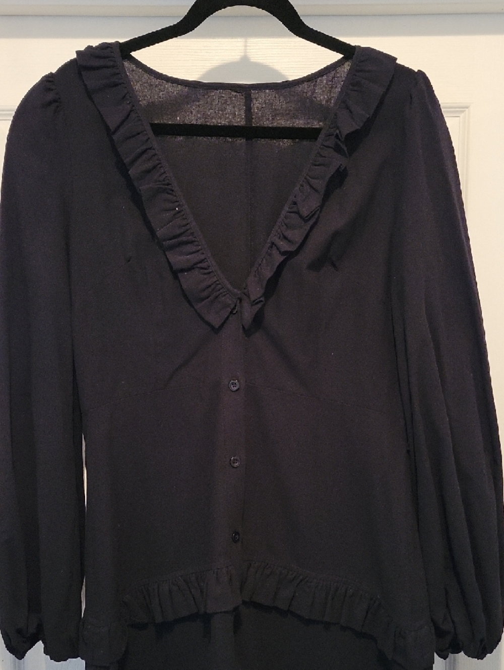 Commense Black Long Sleeve Ruffle-Tier Maxi Dress - Picture 3 of 8
